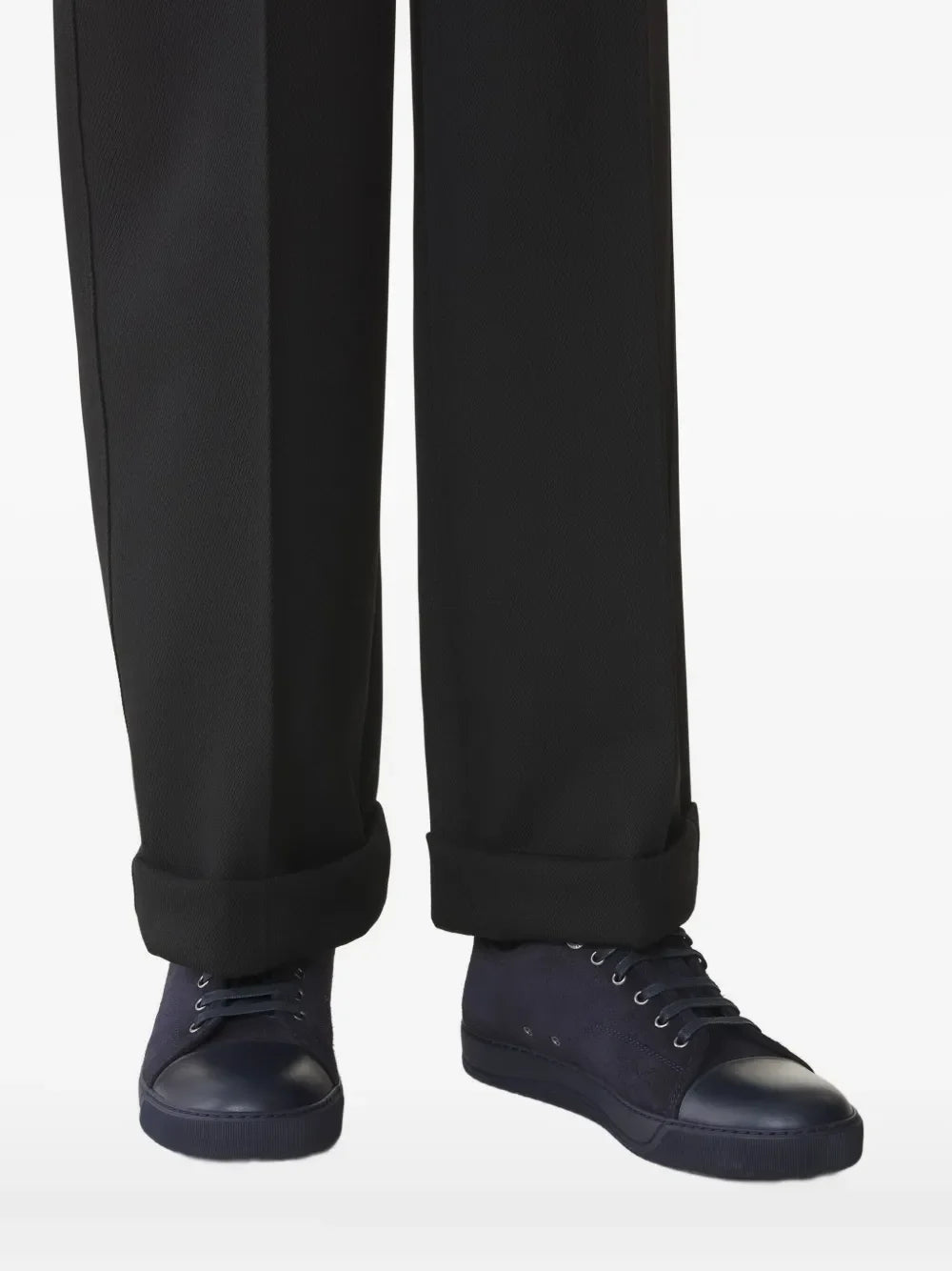 Lanvin Suede Leather Cap-Toe Sneakers