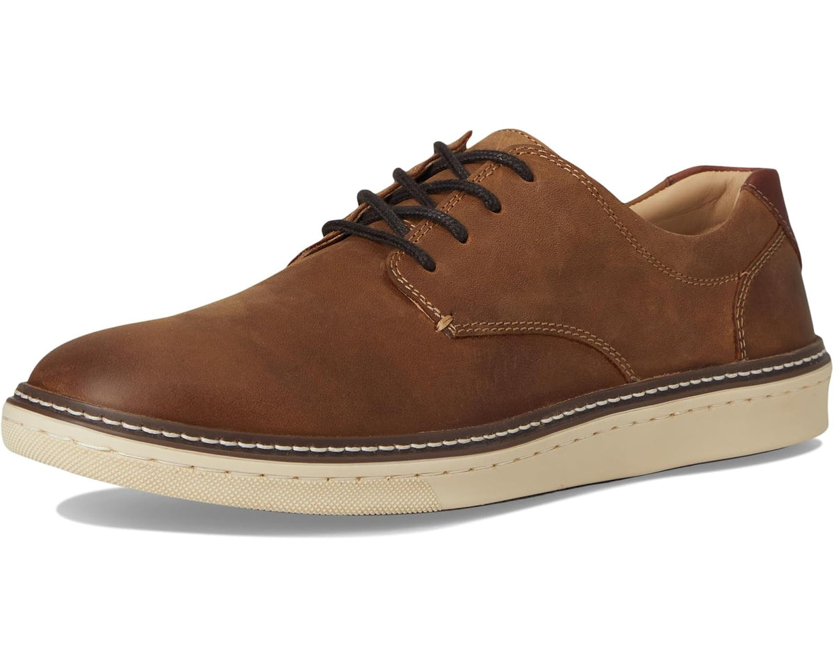 Men's Johnston & Murphy McGuffey Casual Plain Toe Sneaker Brown Oiled Full Grain