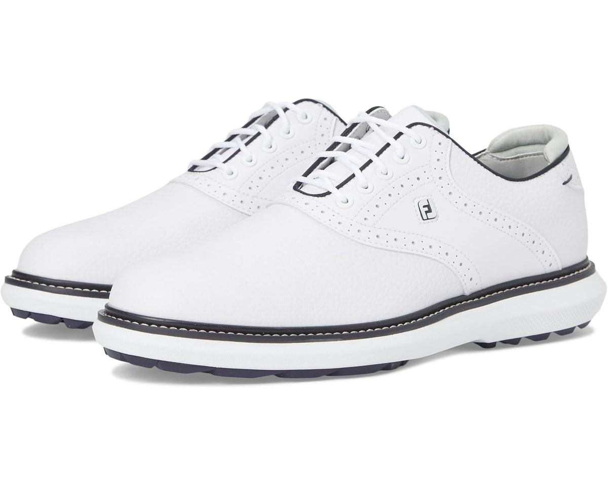 Men's FootJoy Traditions Spikeless Golf Shoes- Previous Season White/Navy