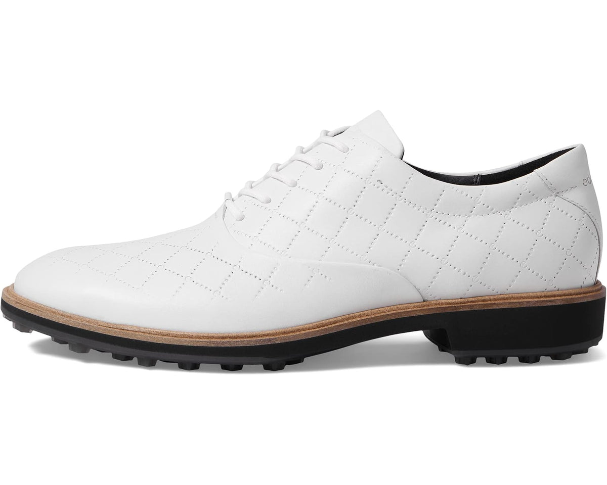 Men's ECCO Golf Classic Hybrid Hydromax Golf Shoes White Cow Leather