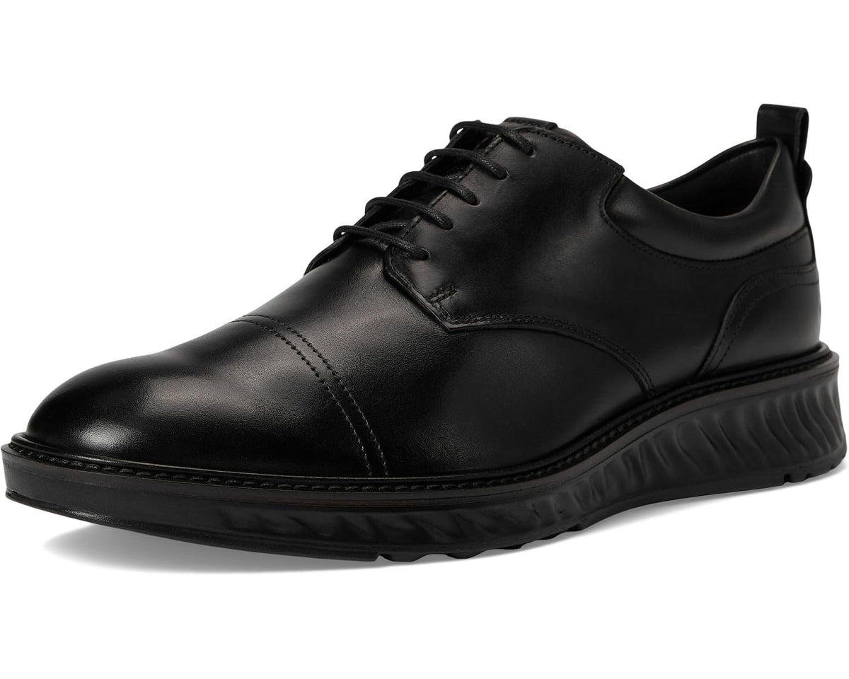 Men's ECCO ST.1 Hybrid Cap Toe Oxford Black/Black Outsole