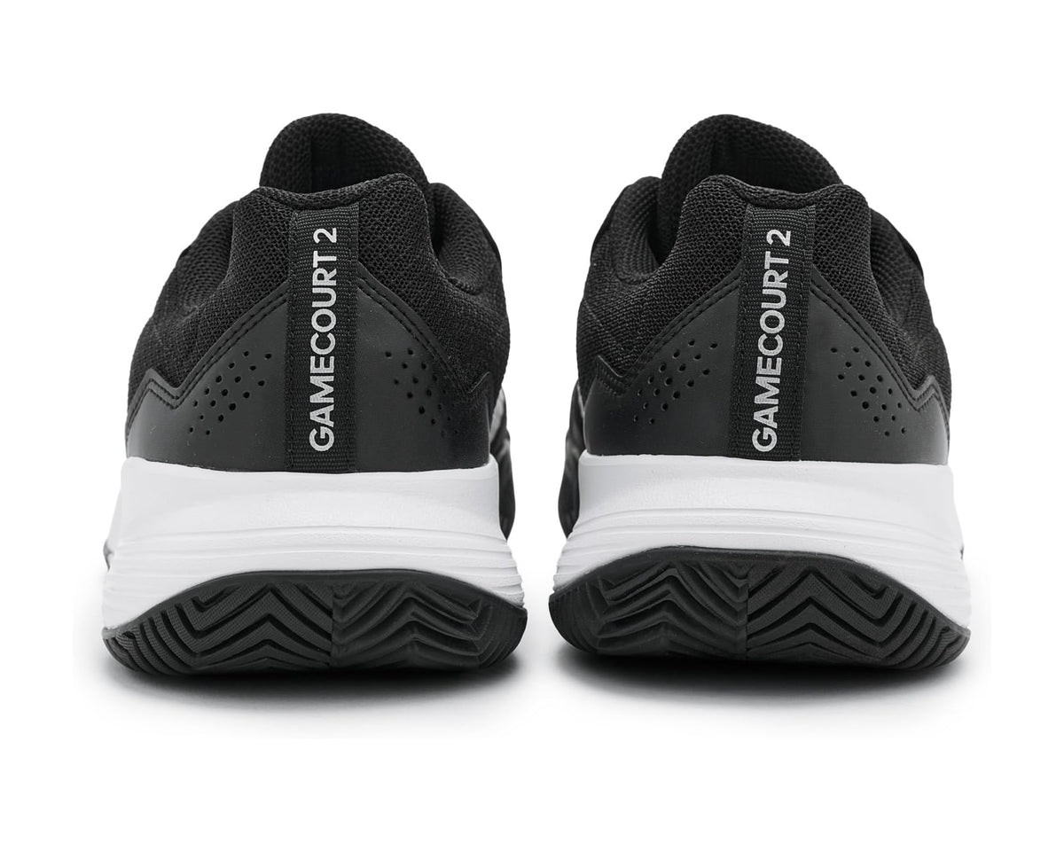 Men's adidas Gamecourt 2 Tennis Shoes Black/White/Silver Metallic