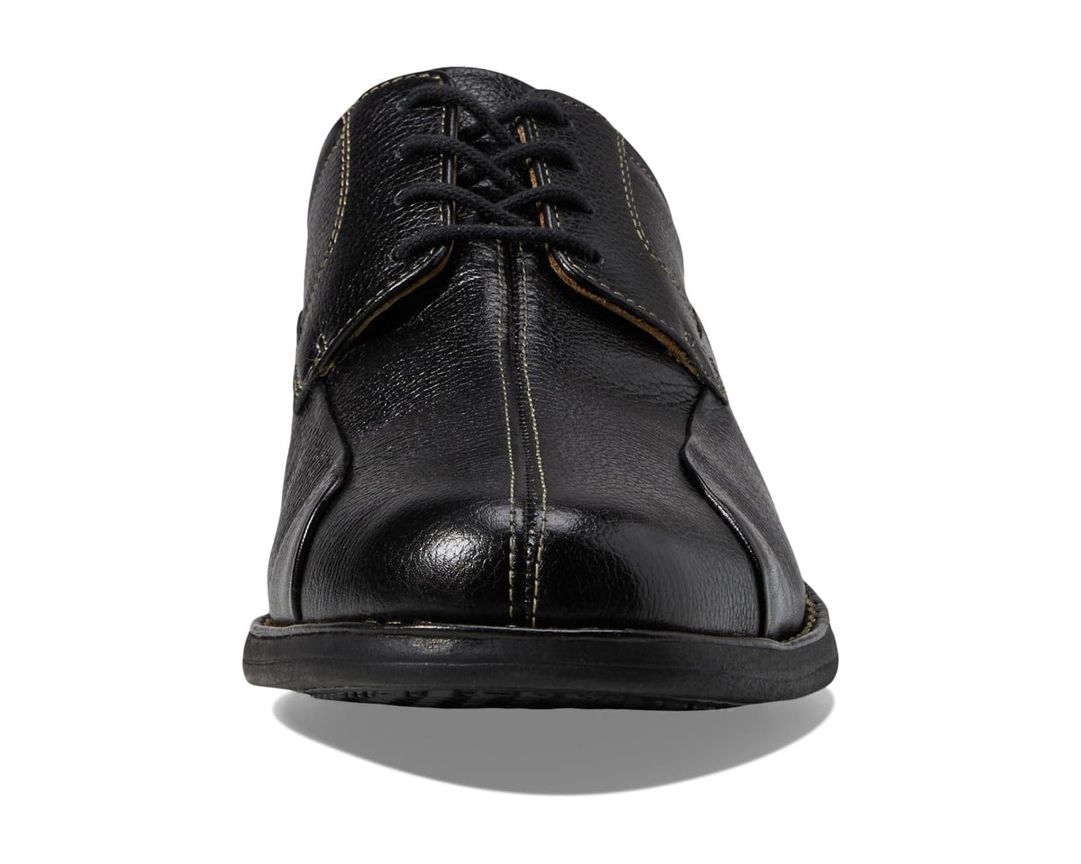 Men's Johnston & Murphy Shuler Causal Dress Bike Toe Oxford Black Tumbled Grain