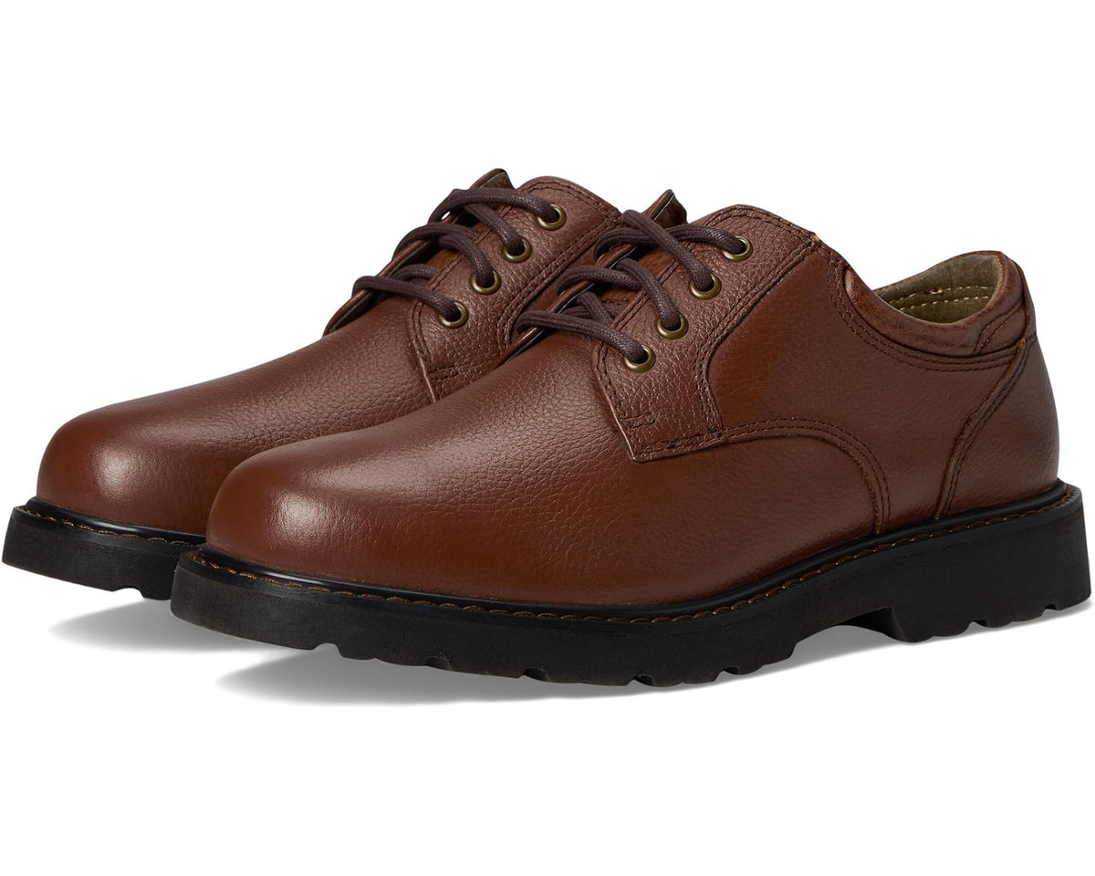 Men's Dockers Shelter Plain Toe Dark Tan Full Grain Leather