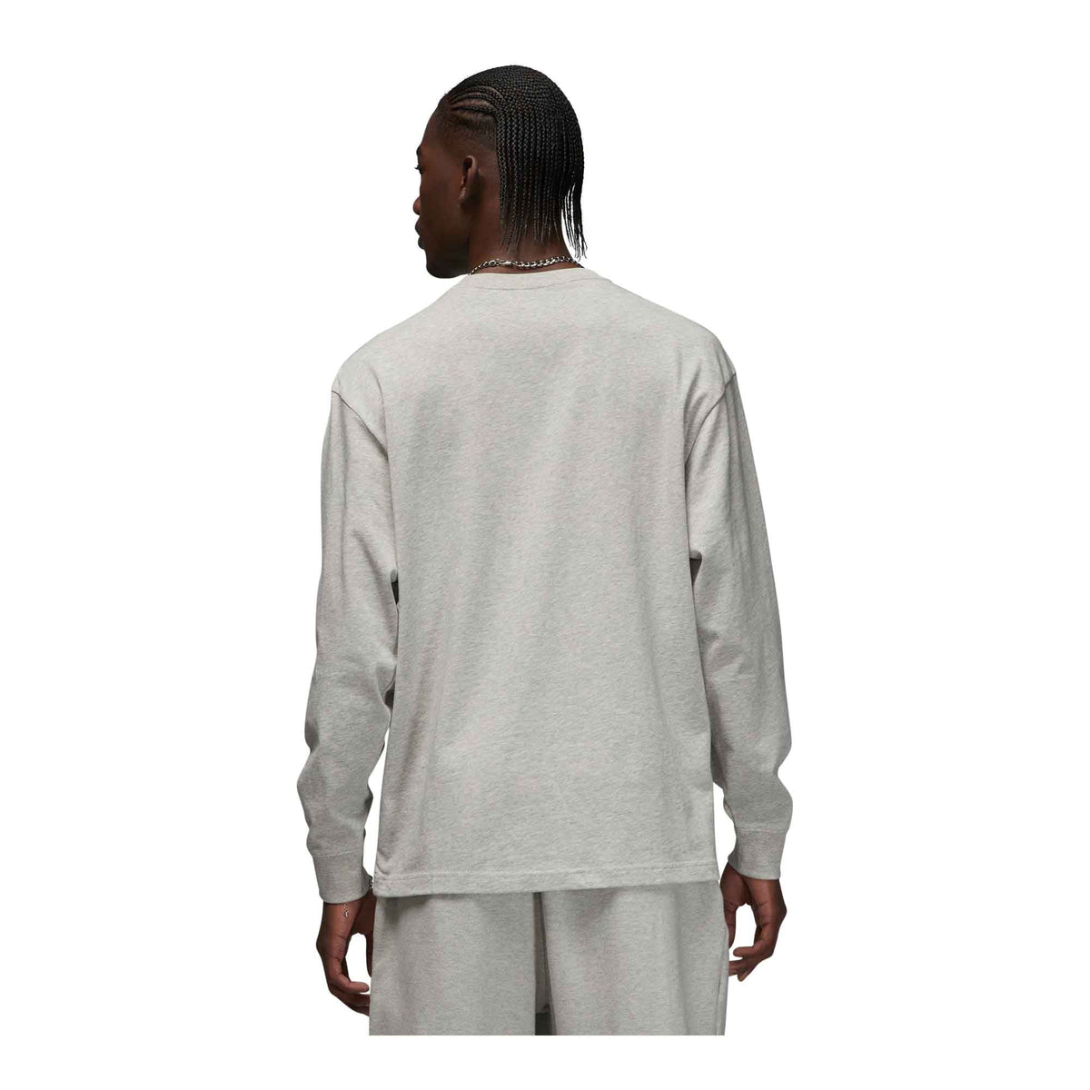 Jordan Wordmark Mens Long-Sleeve Cotton T-Shirt (Grey)