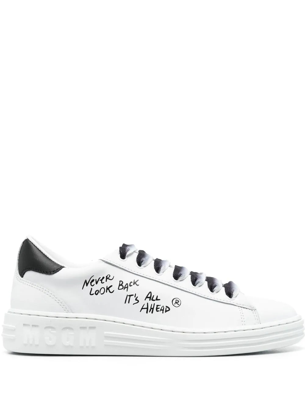 MSGM Slogan-Print Leather