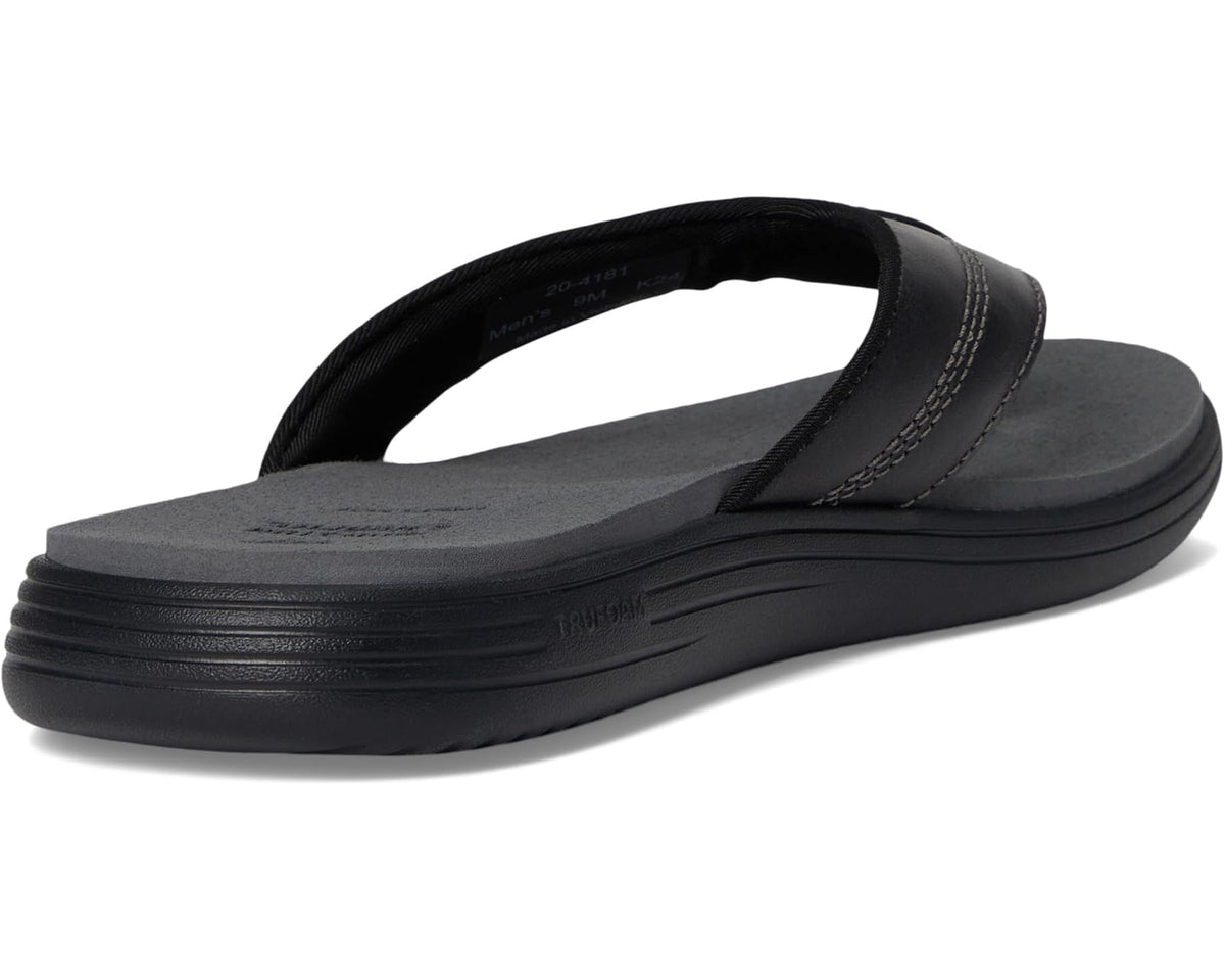 Men's Johnston & Murphy Upton Flip Flop Black Full Grain