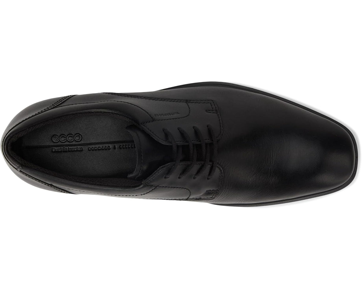 Men's ECCO Metropole Milan Waterproof Plain Toe Derby Black