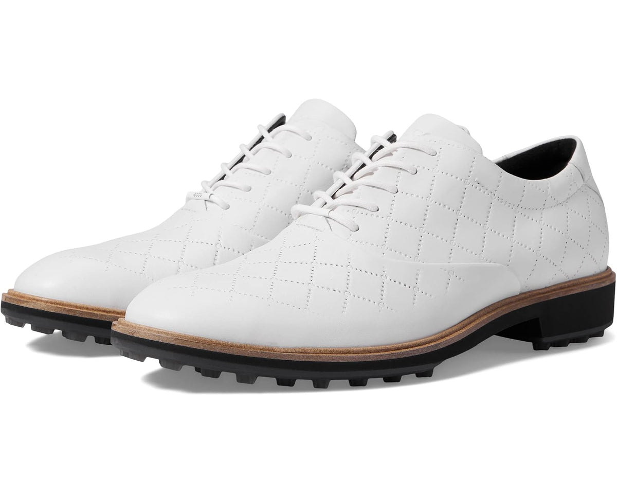 Men's ECCO Golf Classic Hybrid Hydromax Golf Shoes White Cow Leather