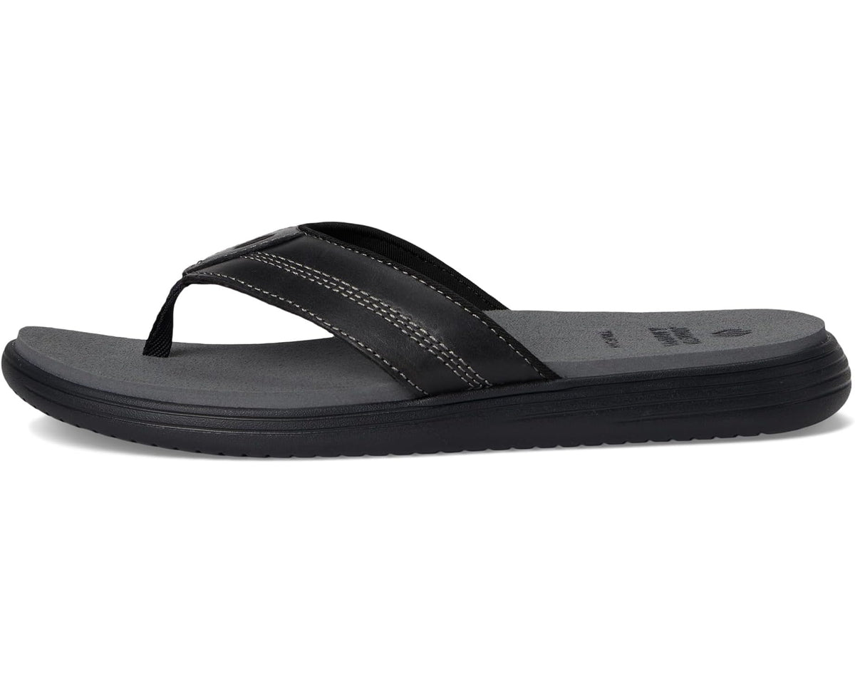 Men's Johnston & Murphy Upton Flip Flop Black Full Grain