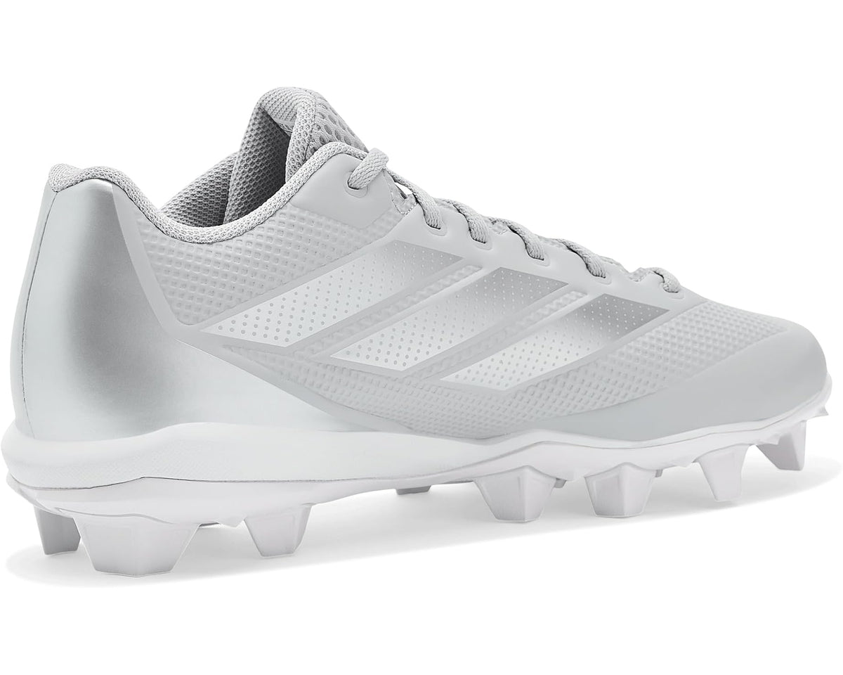 Men's adidas adiZero Impact 2.0 Molded Baseball Cleats Team Light Grey/Silver Metallic/White
