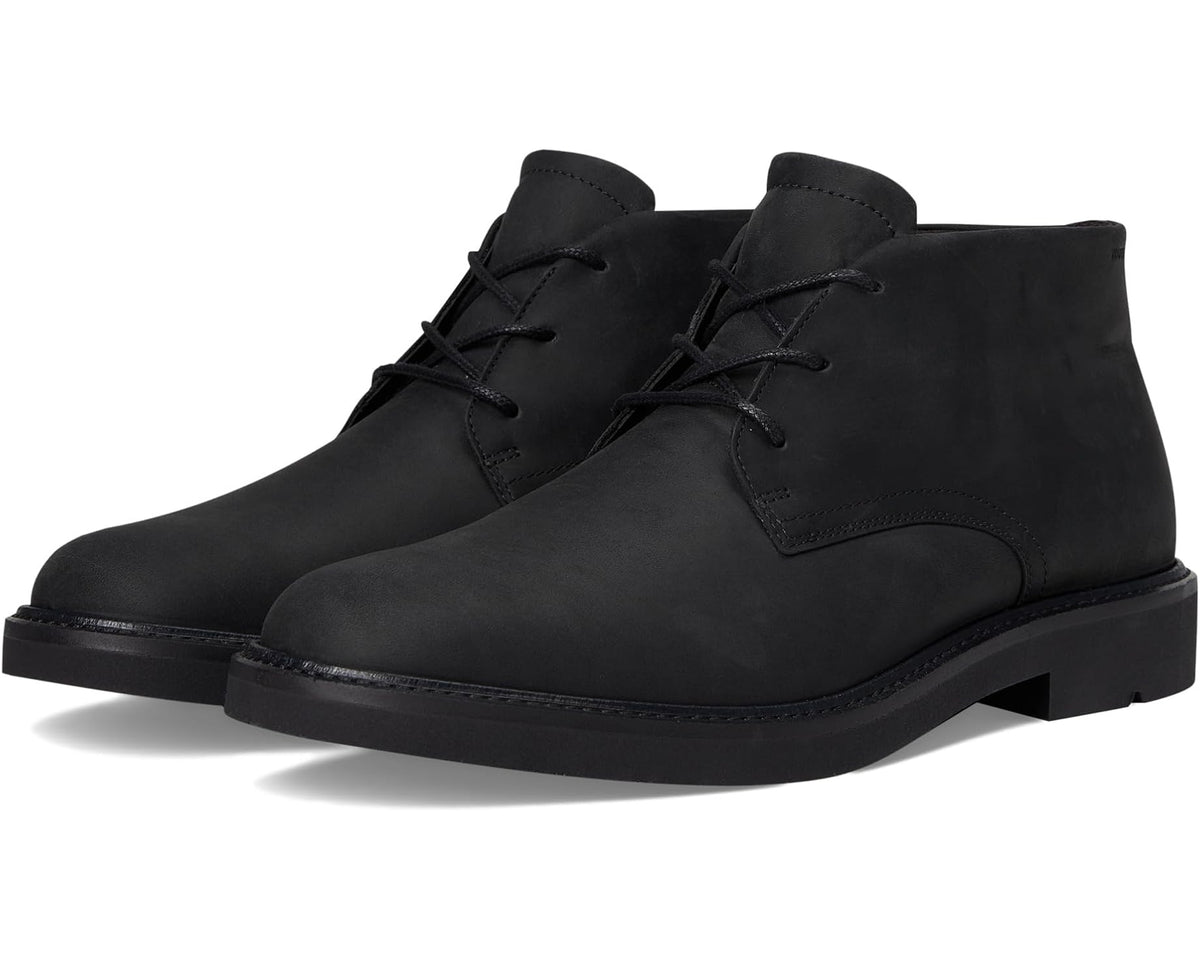Men's ECCO London Lace Up Waterproof Chukka Boots Black Nubuck
