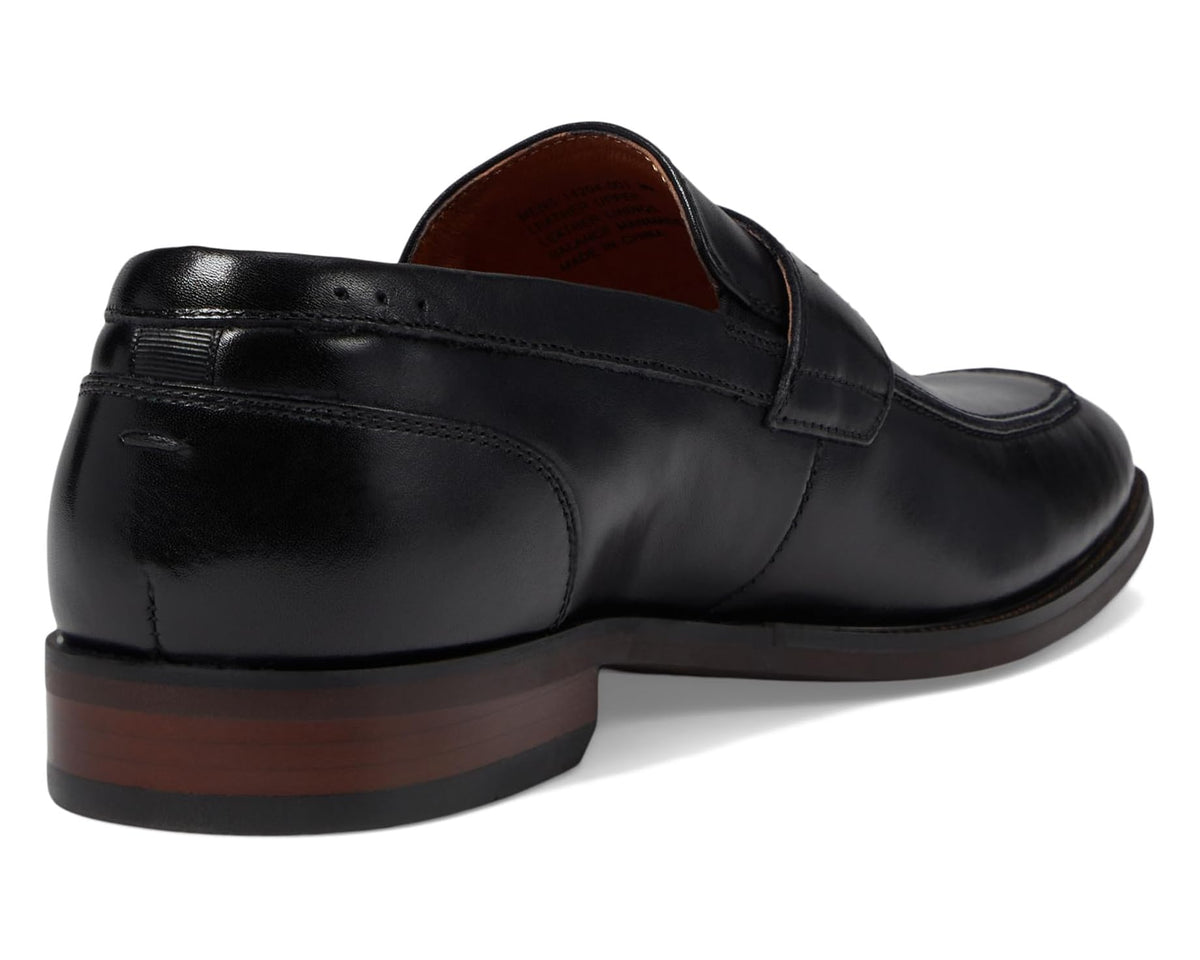 Men's Florsheim Sorrento Moc Toe Penny Loafers Black Smooth