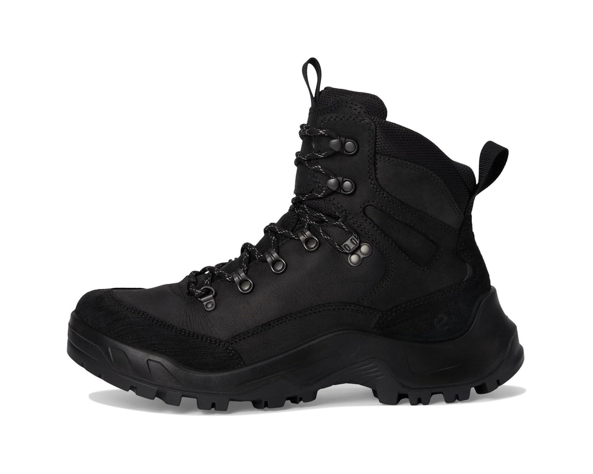 Men's ECCO Sport Offroad Waterproof High Lace-Up Hiking Boots Black Nubuck/Black Oil Nubuck