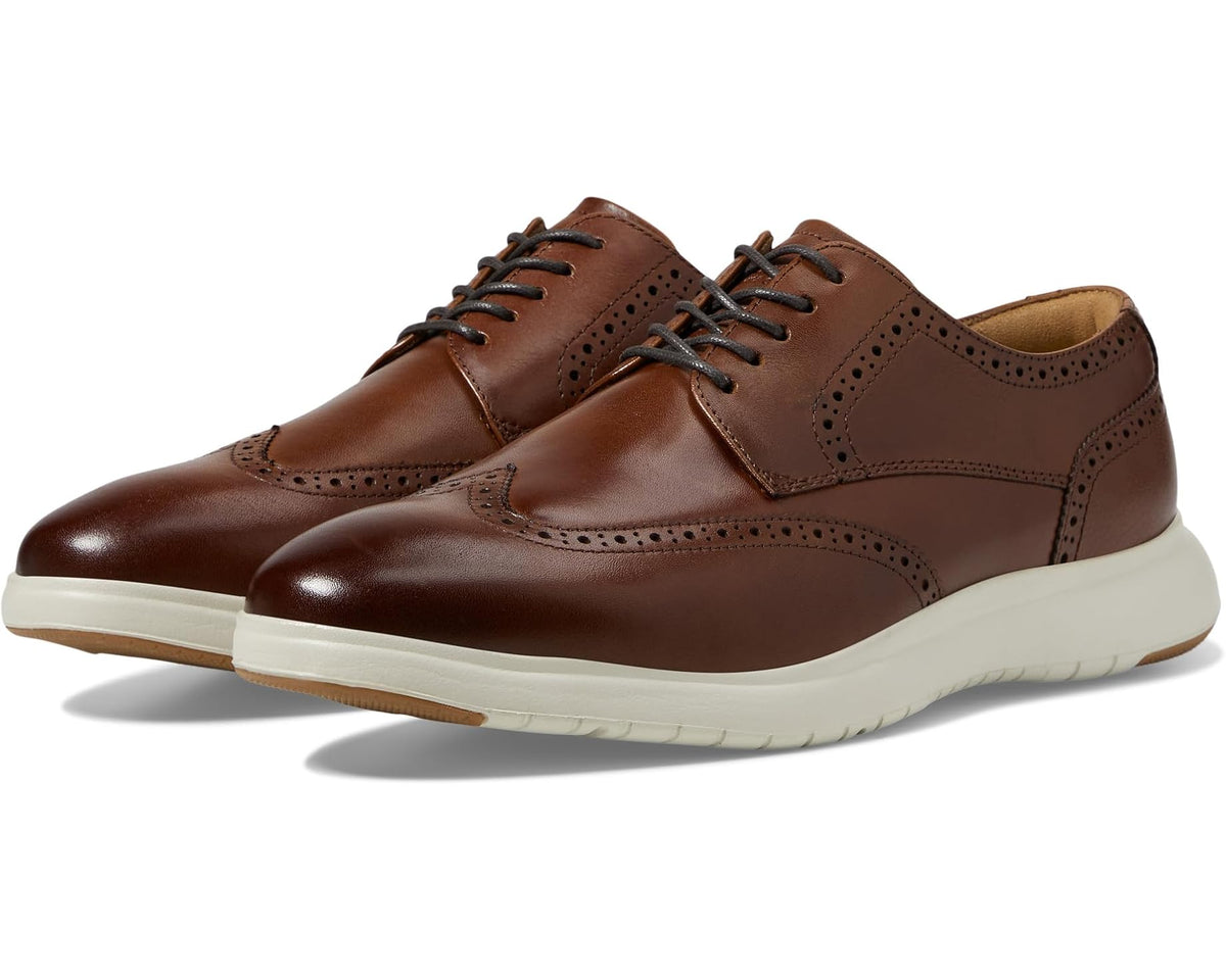 Men's Florsheim Dash Wing Tip Sneaker Sole Oxford Cognac Smooth Leather/White Sole