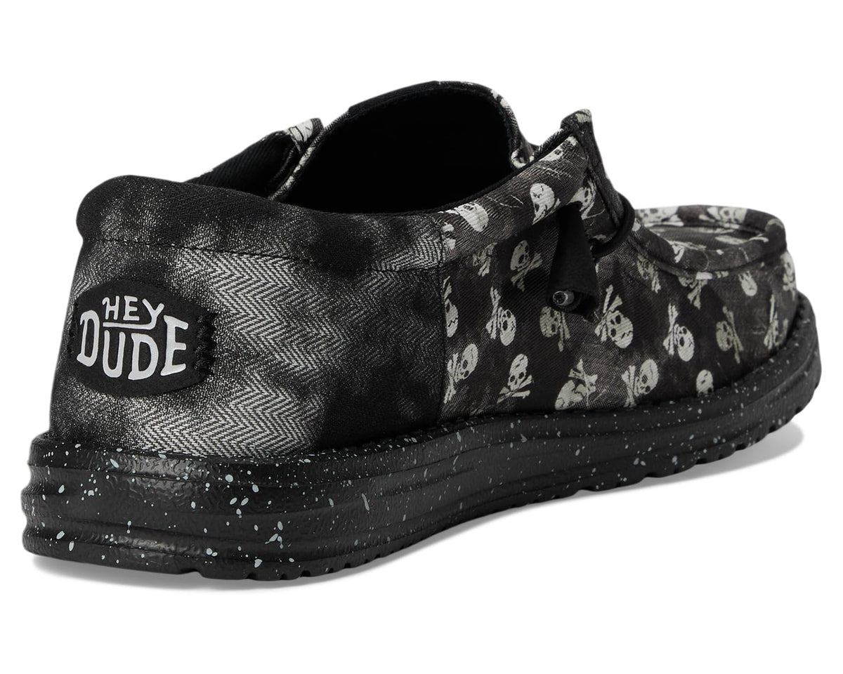 Men's Hey Dude Wally Funk Skull Print Black/Black Oyster
