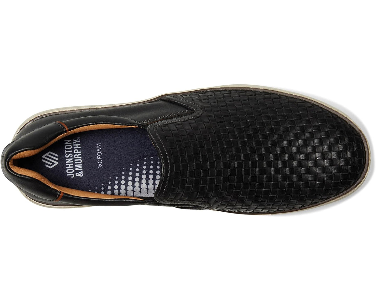 Men's Johnston & Murphy Mcguffey 2 Woven Slip-On Black Woven Full Grain