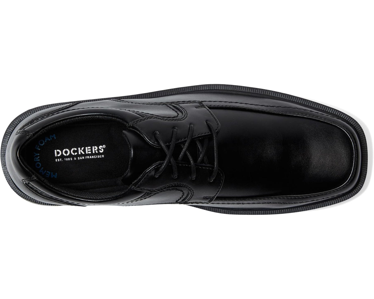 Men's Dockers Manvel Moc Toe Oxford Black Polished Full Grain