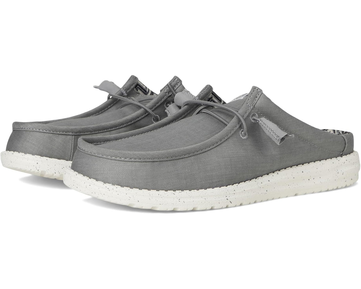 Men's Hey Dude Wally Slip Stretch Canvas Grey