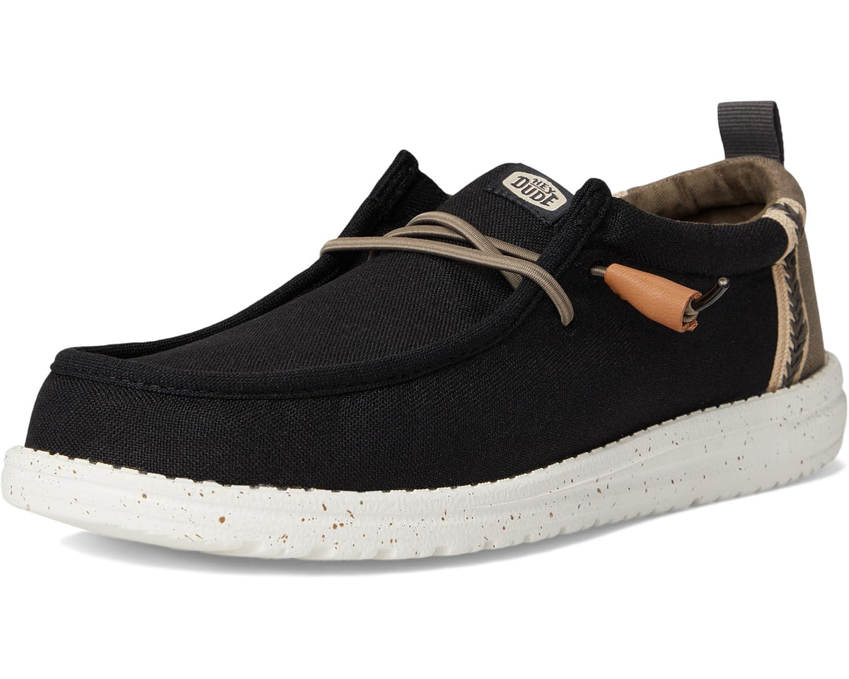 Men's Hey Dude Wally Summer Linen Black/Walnut
