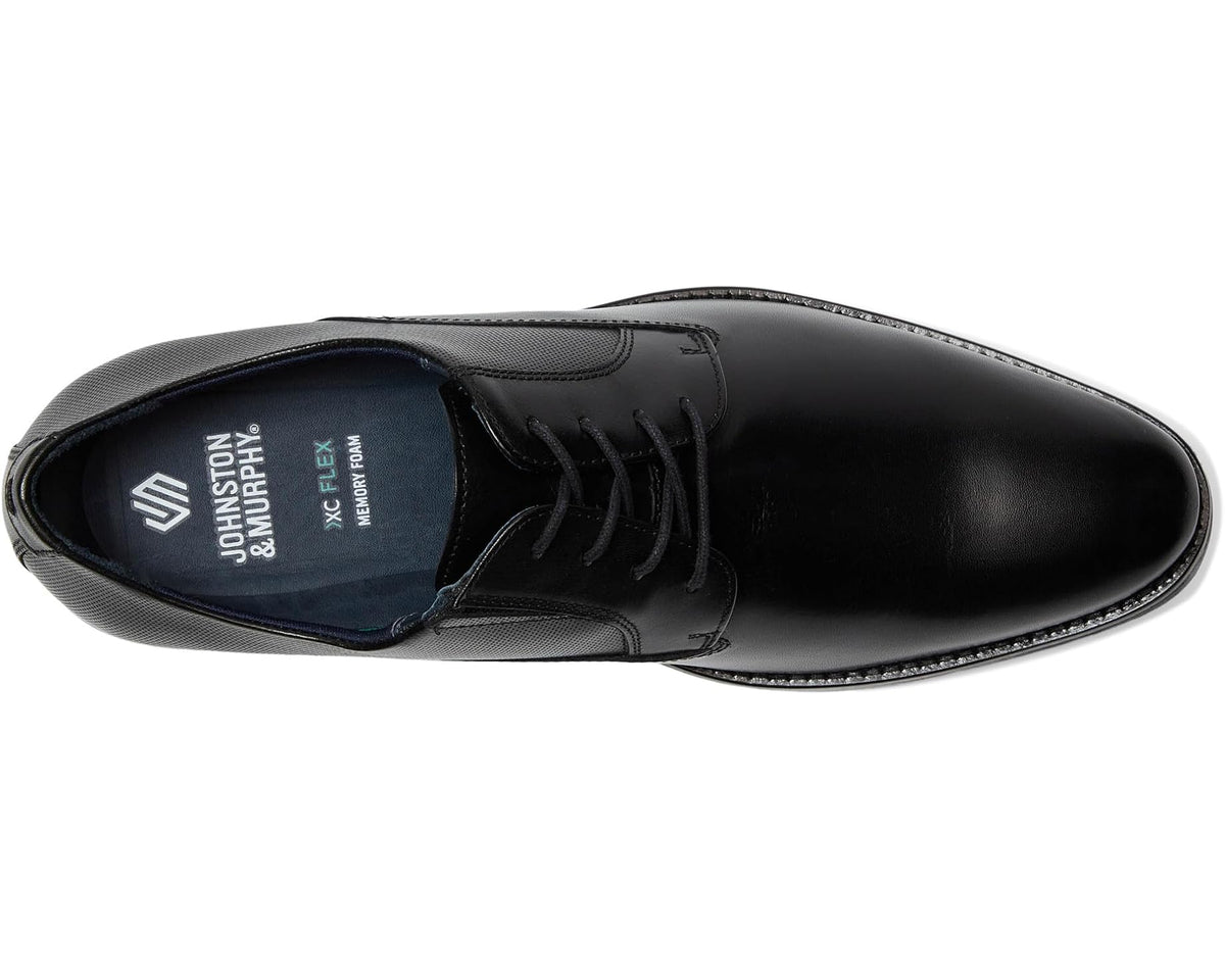 Men's Johnston & Murphy Landry Embossed Plain Toe Black Full Grain