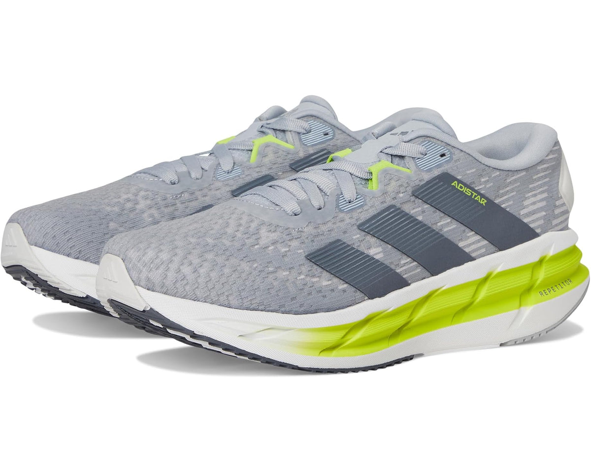 Men's adidas Adistar 4 Running Shoes Halo Silver/Onix/Solar Slime