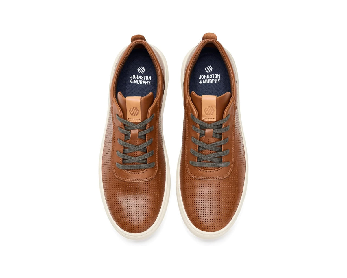 Men's Johnston & Murphy Mayhew Perfed U-Throat Tan Full Grain