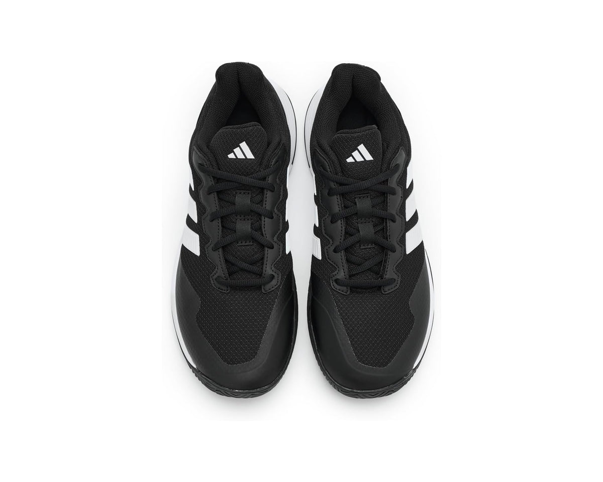 Men's adidas Gamecourt 2 Tennis Shoes Black/White/Silver Metallic