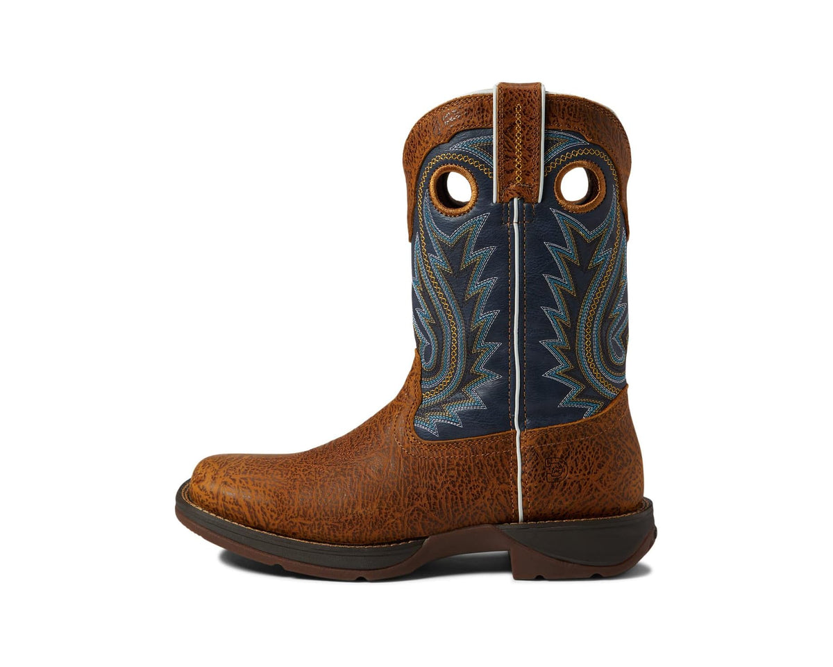 Men's Durango Rebel 11 Western Wide Toe Box Rustic Tan/Navy