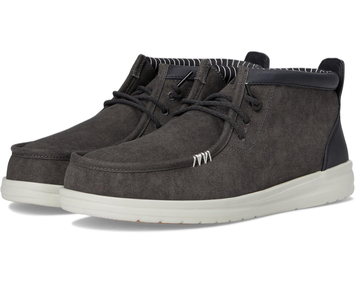 Men's Hey Dude Wally Mid Gripr Vin Classic Black Oyster/Black