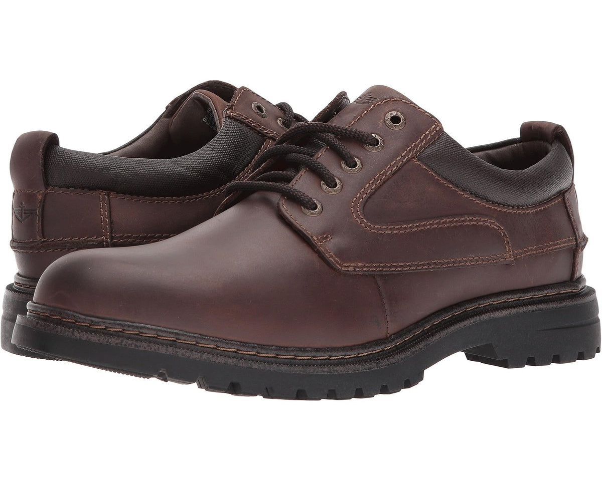 Men's Dockers Warden Plain Toe Oxford Red/Brown Soft Oiled Crazyhorse