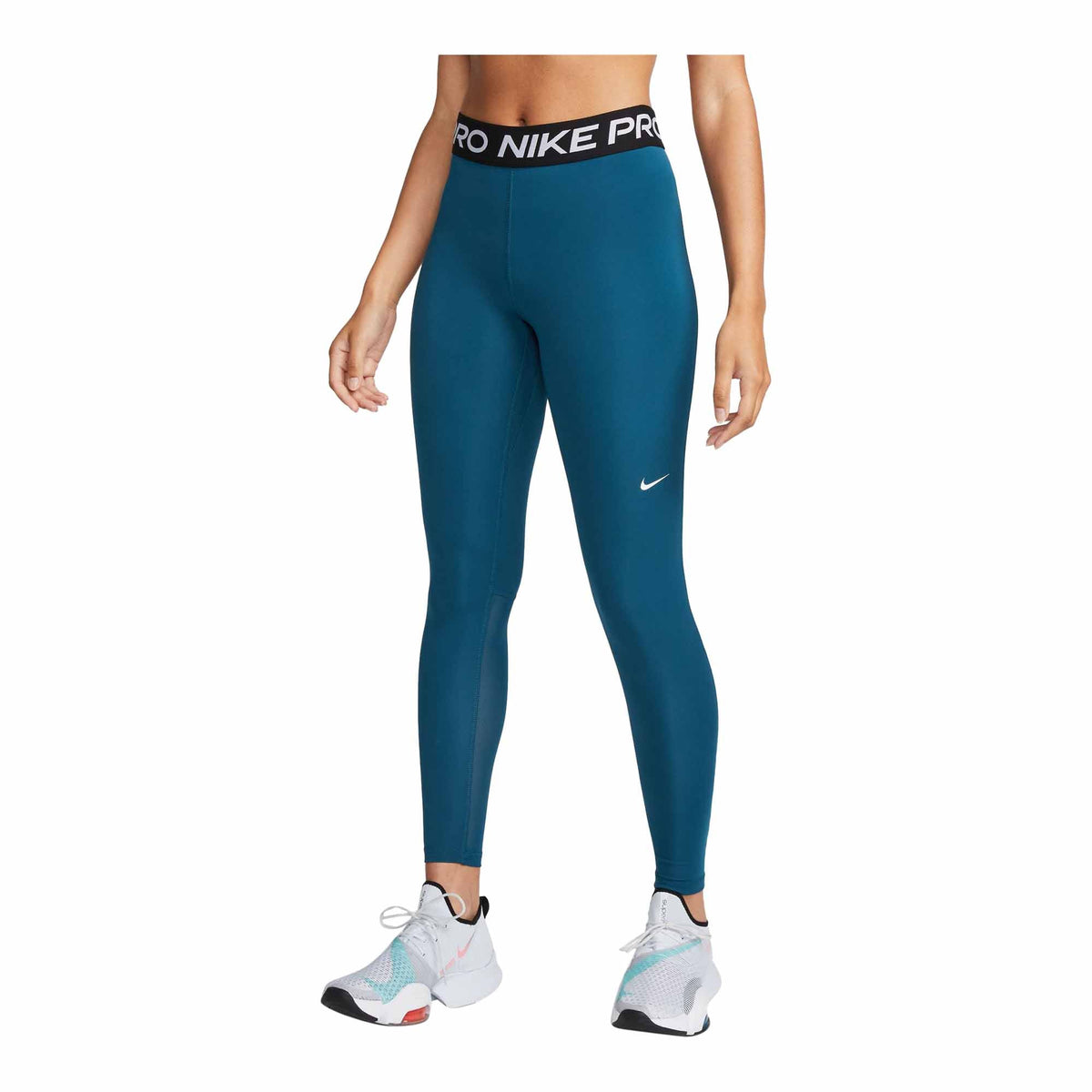 Nike Pro Women's Mid-Rise Mesh-Paneled Leggings