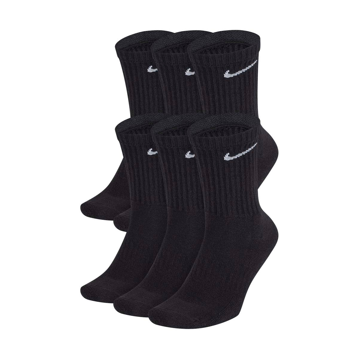Nike Training Crew Socks 6 Pairs (Black)