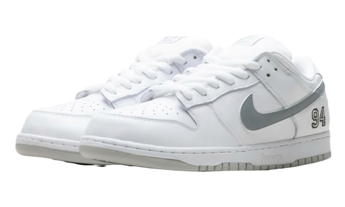 Premium White Silver Low-Top Fashion Essential