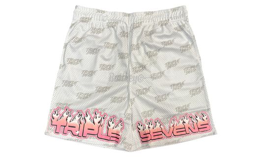 Premium White Pink Shorts